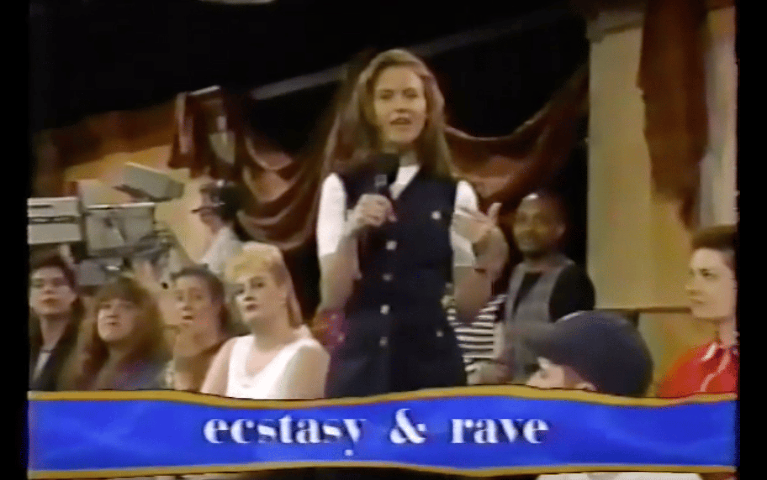 Flyer for event Jane Pratt "Raves and Ecstasy" 1993.