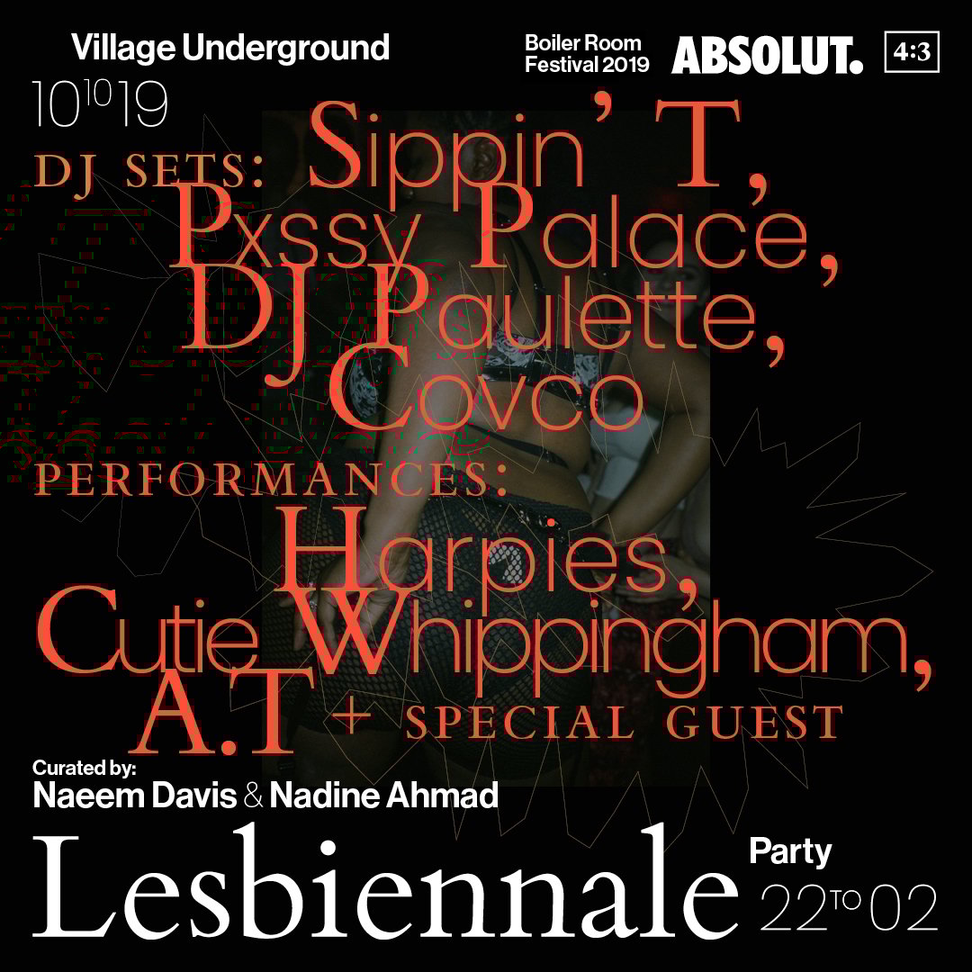4:3 - LESBIENNALE 2019: Party flyer