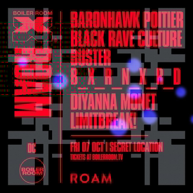 Flyer for event Boiler Room X ROAM: DC.