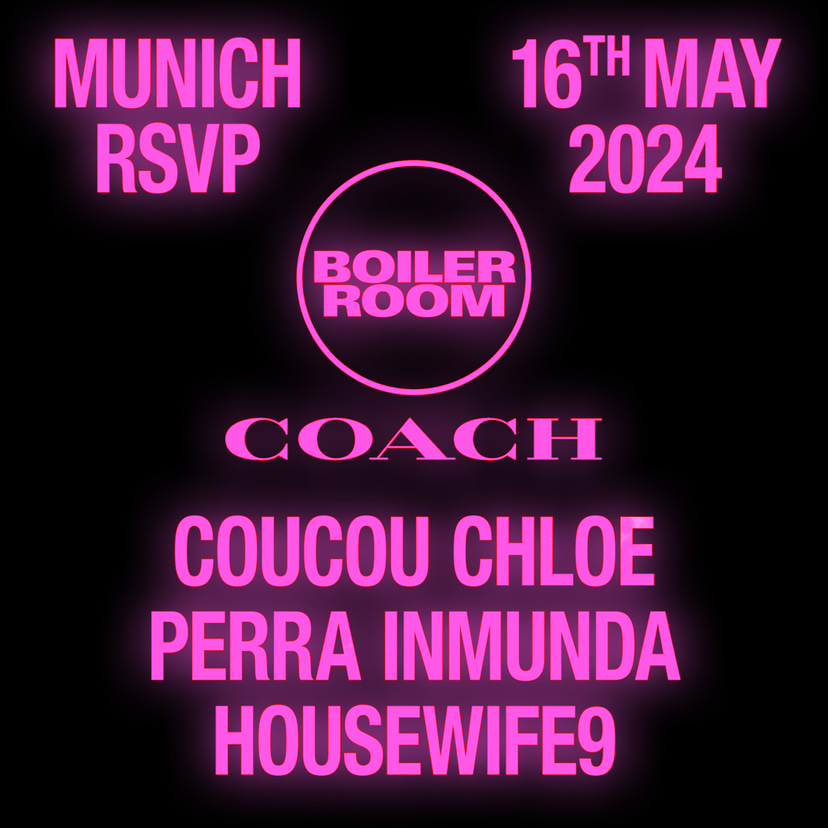 Flyer for event Boiler Room x Coach: Munich.