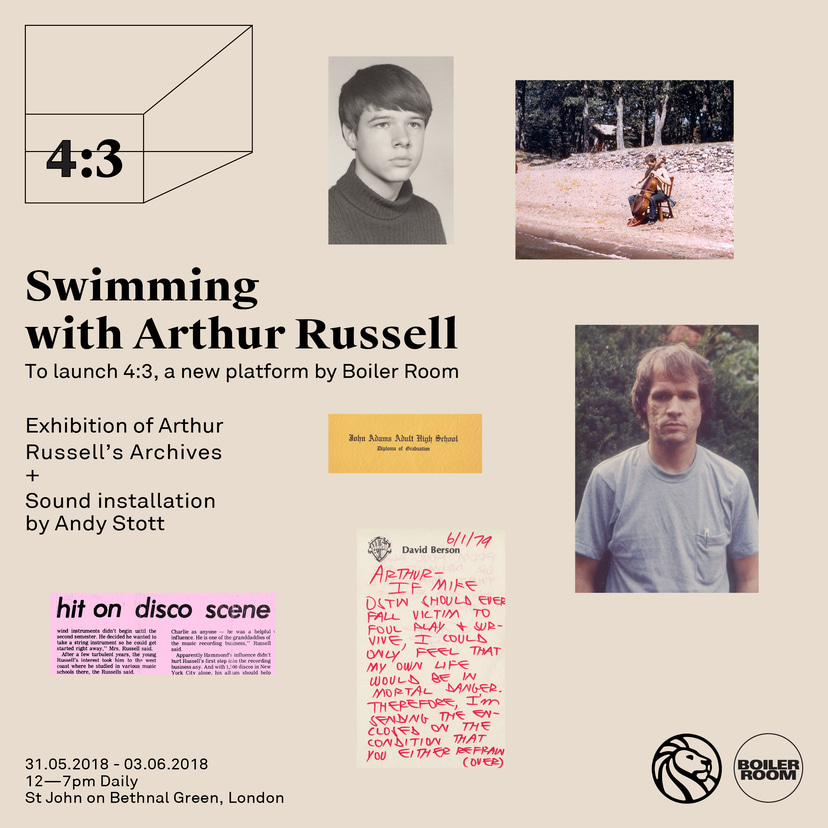 Flyer for event Swimming with Arthur Russell - Exhibition.