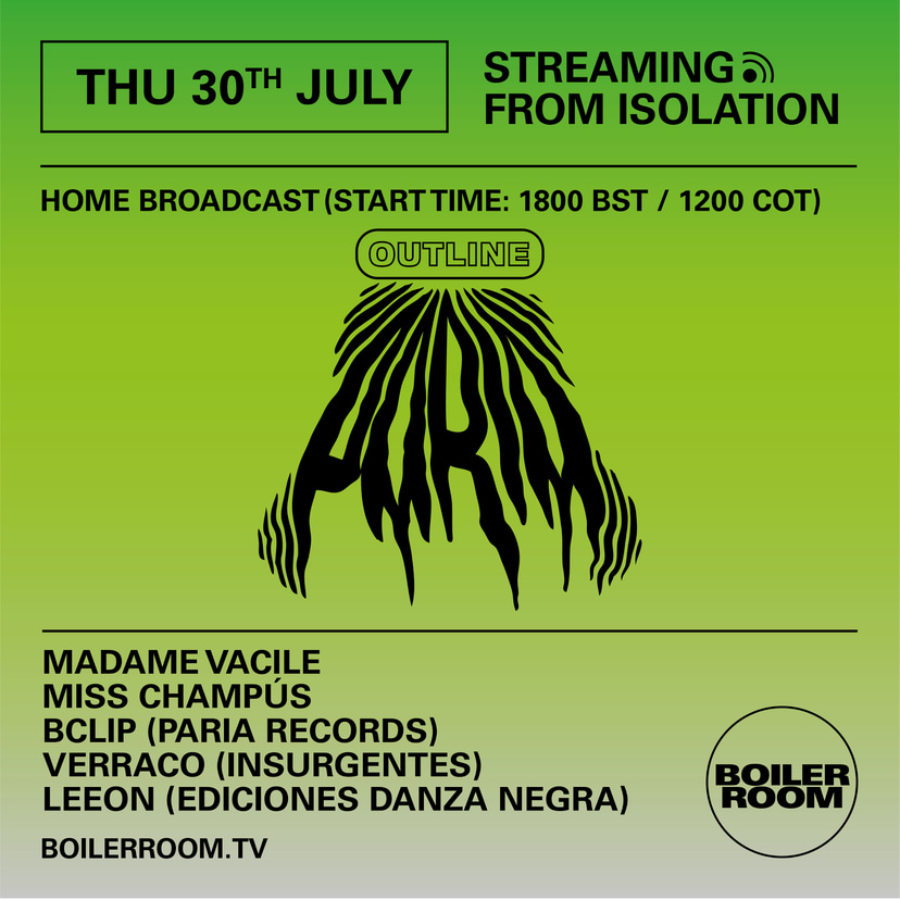Flyer for event Streaming From Isolation with Paria Records.
