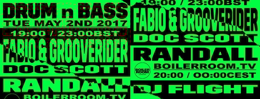 Flyer for event D&B Allstars Vol. 1 — Fabio & Grooverider, Randall, Doc Scott + DJ Flight.