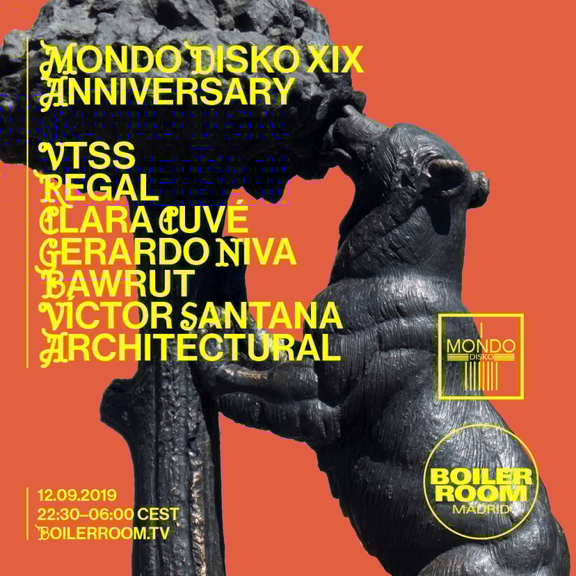 Flyer for event Boiler Room Madrid: Mondo Disko XIX.