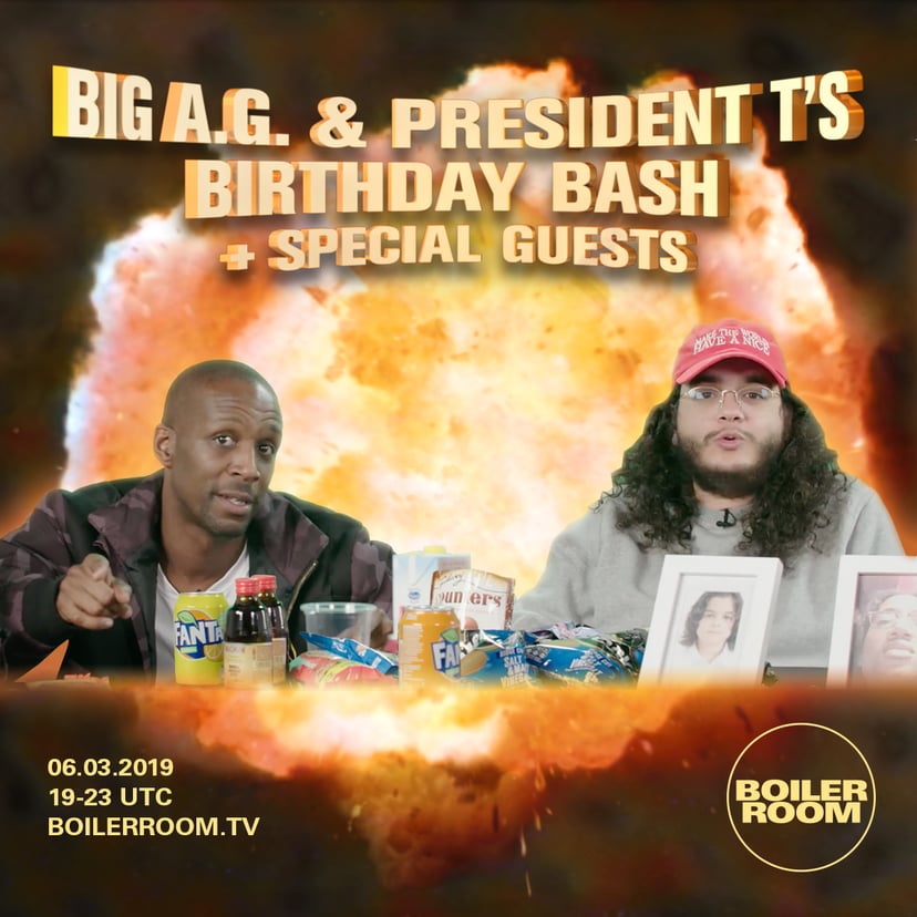 Flyer for event BIG A.G & PRESIDENT T'S BIRTHDAY BASH.