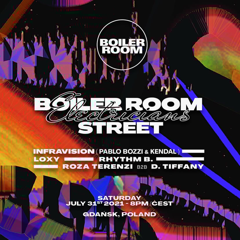 Flyer for event Boiler Room x Ulica Elektryków.