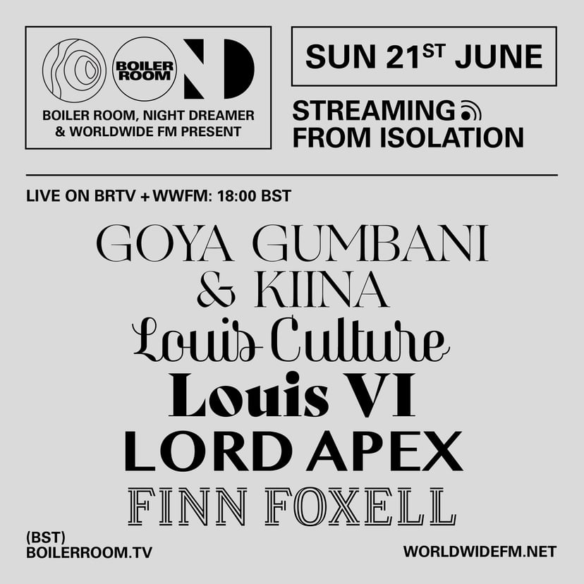 Flyer for event Streaming From Isolation with Night Dreamer & Worldwide FM - #15.