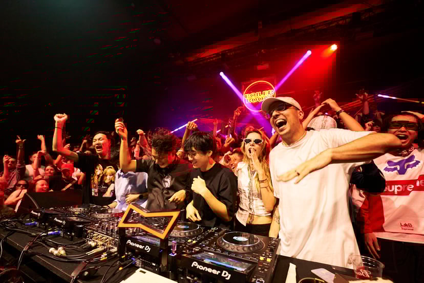 Flyer for event play in stereo.